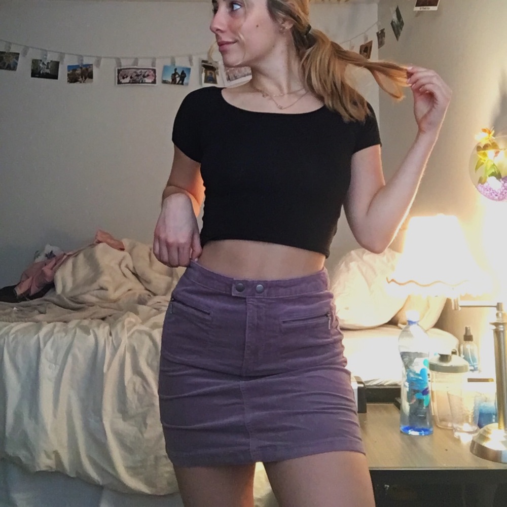 corduroy purple skirt